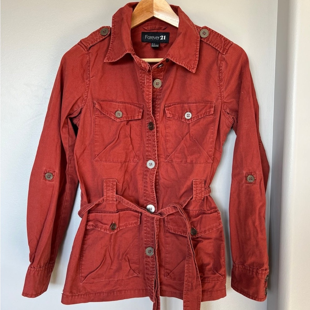 H&M Utility Jacket - Size 4 - Orange rust color